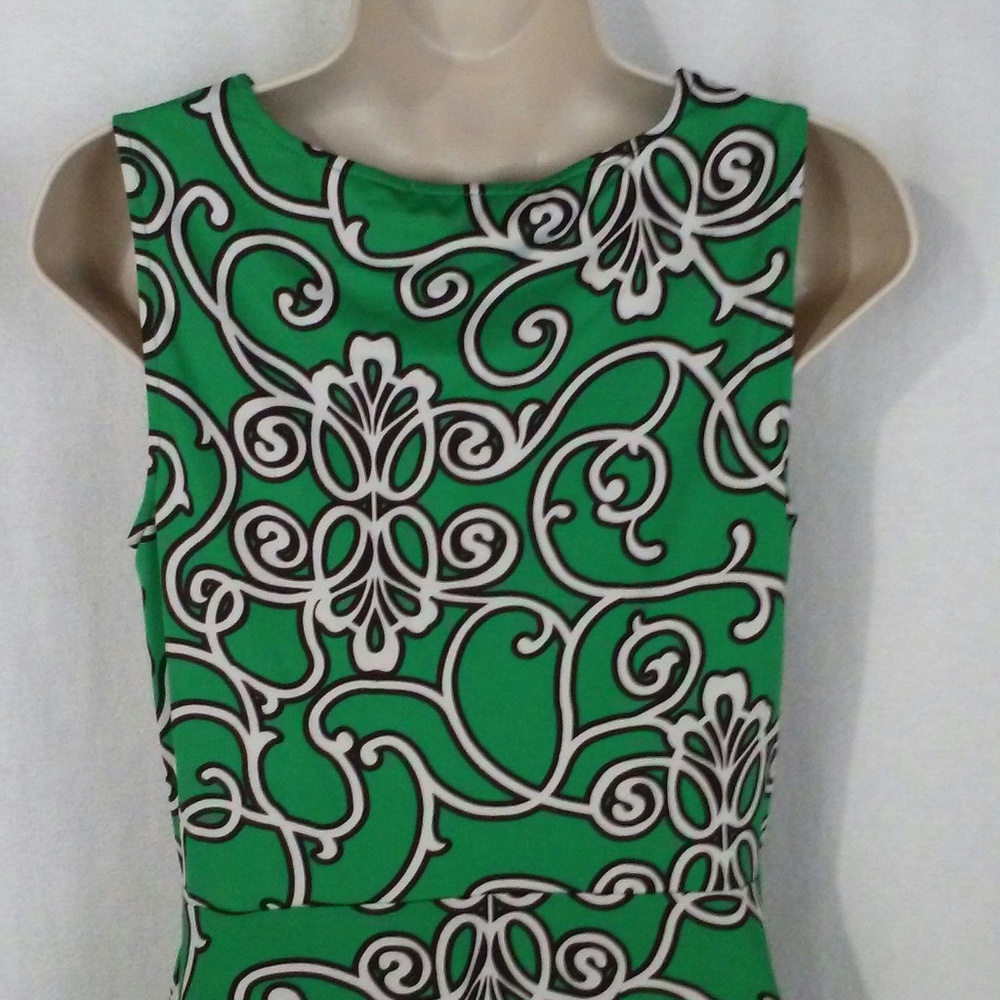 INC dress Size S Green White brown swirls Travel - Picture 7 of 7